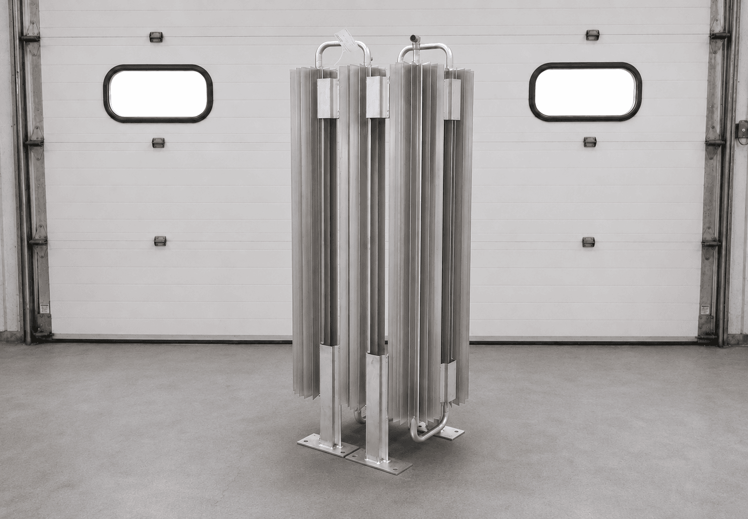 FWM DVAP-3 high-capacity dewar vaporizer photographed on the manufacturing floor